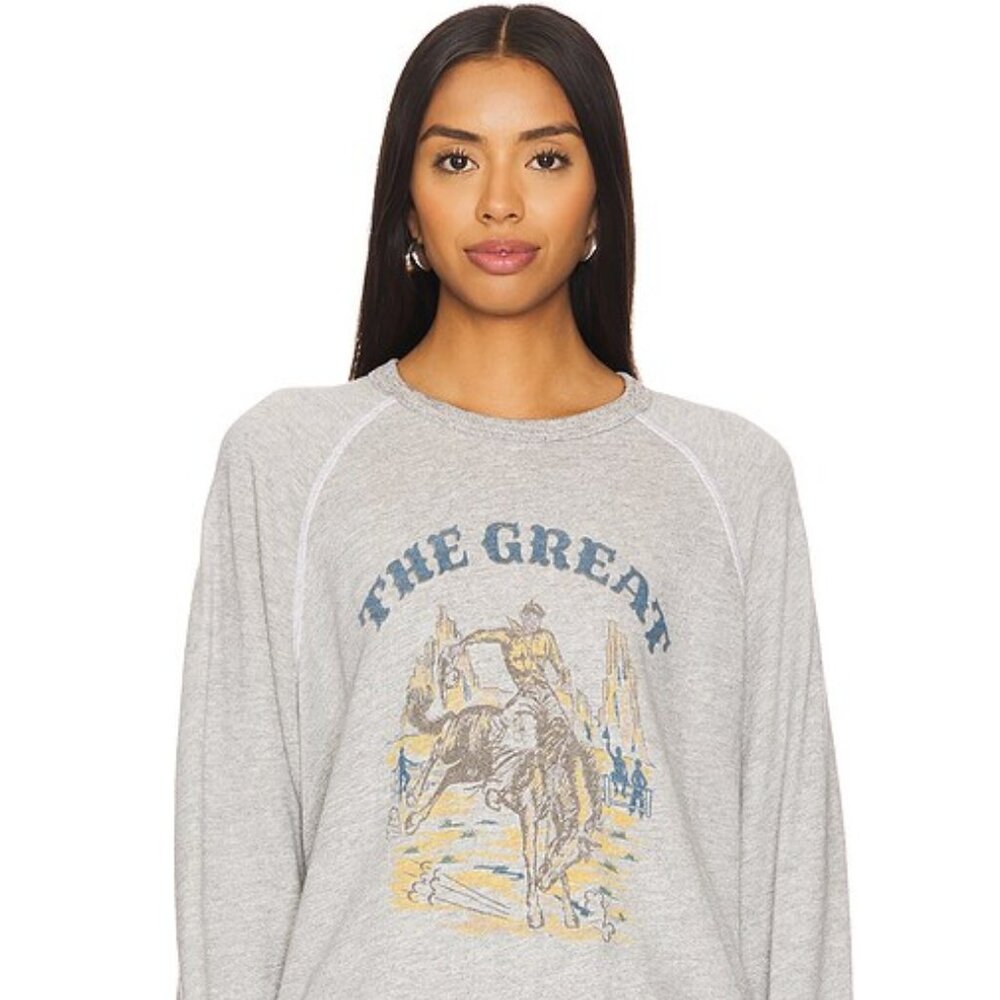 THE GREAT. College Sweatshirt With Rodeo Graphic Medium